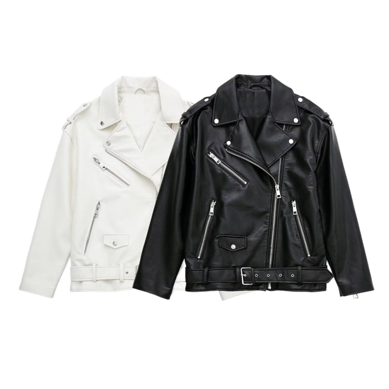 French Streetwear Brand - MAQVOB Giacca da moto ampia in